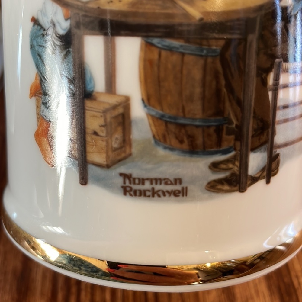NORMAN ROCKWELL 2 (pair) Mugs. Braving the storm / For a good boy collectibles - Picture 11 of 11
